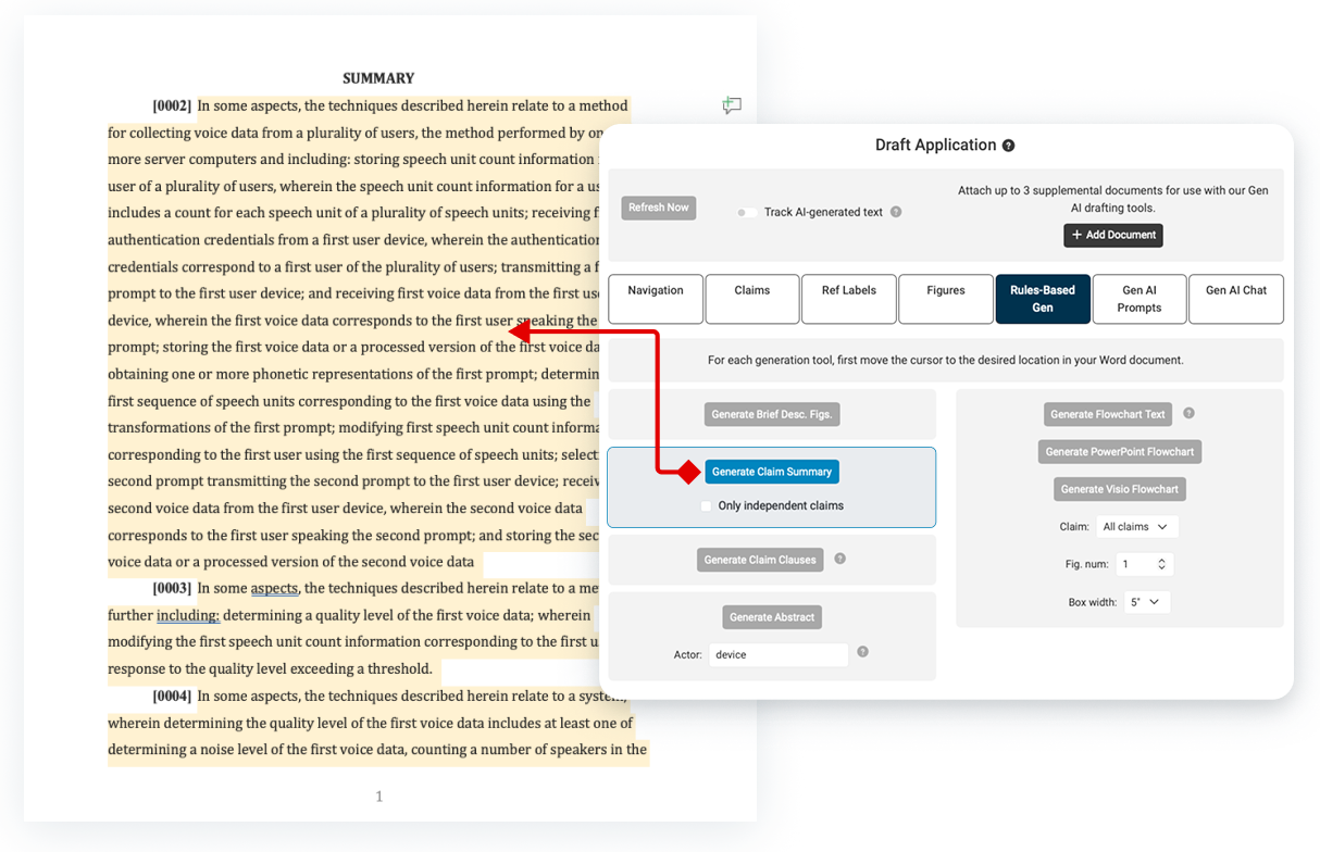 Rules-based claim summary generation